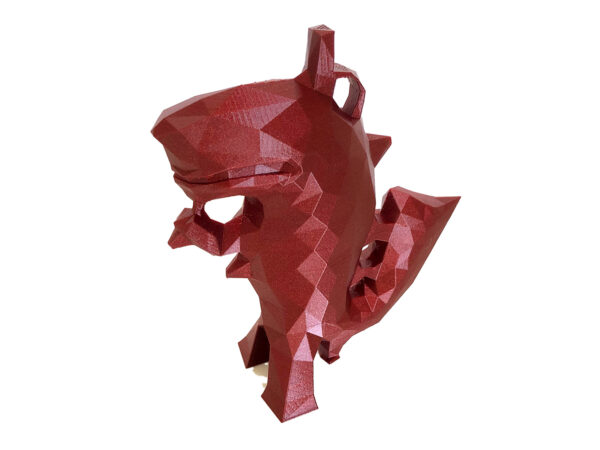 Orca parada origami fabriqué en PLA rouge fonce