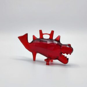 Orca echada origami rouge translucide